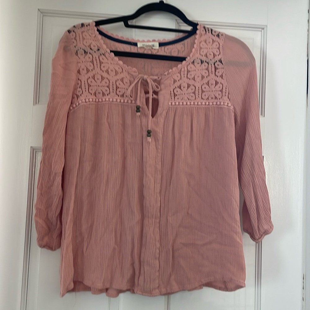 Gauze blouse size M gently worn soft pink